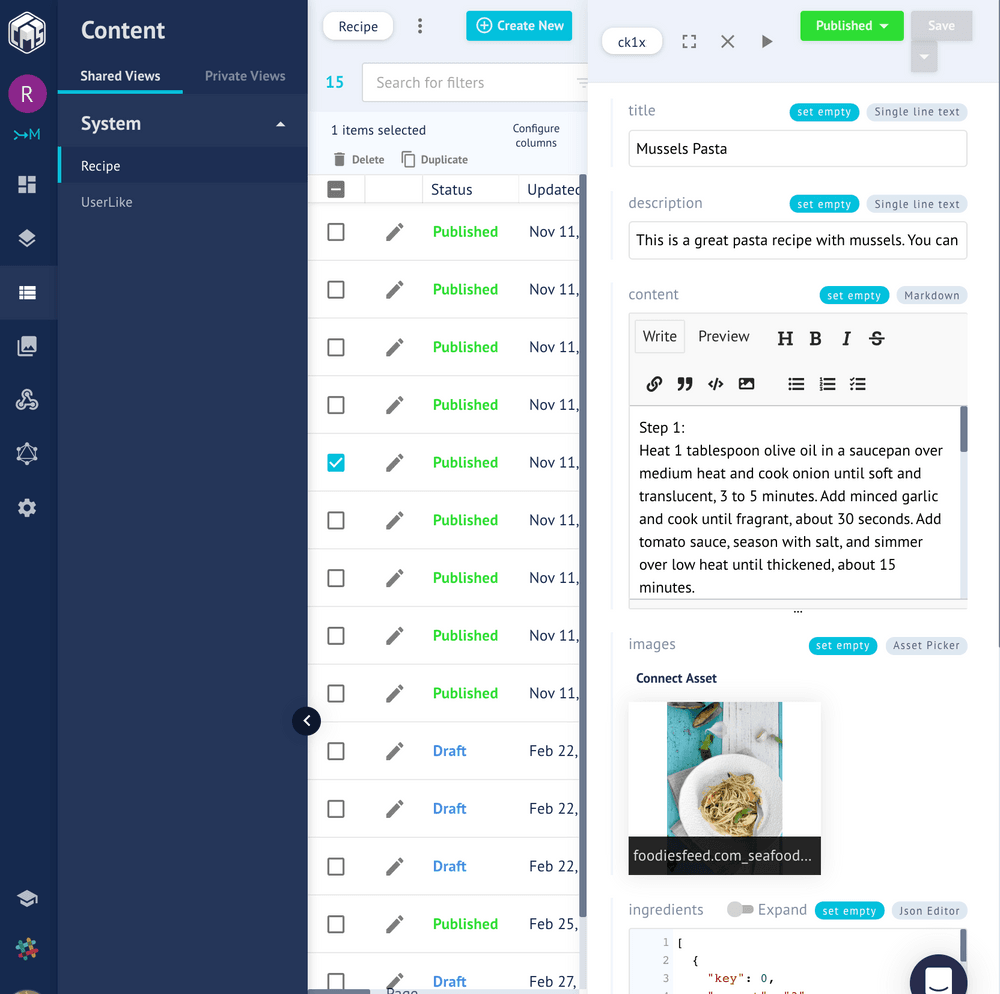 UI Edit Detail in GraphCMS